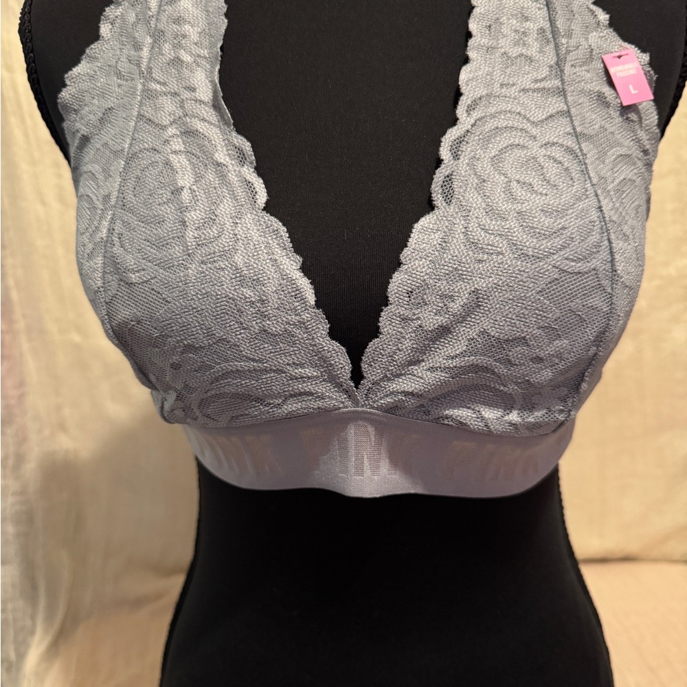 Victoria's Secret Lace Bralette in Light Gray